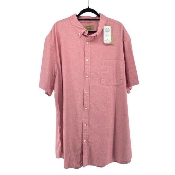 The Foundry Men’s 3XLT Garnet Rose Stretch Cotton Button Shirt Short Sleeve NWT - Picture 11 of 11
